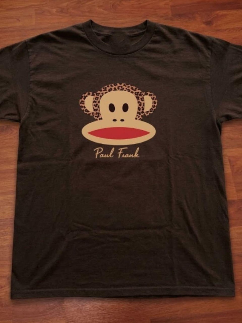 Gildan Black Tee with Cream & Red Paul frank leopard monkey unisex T-shirt